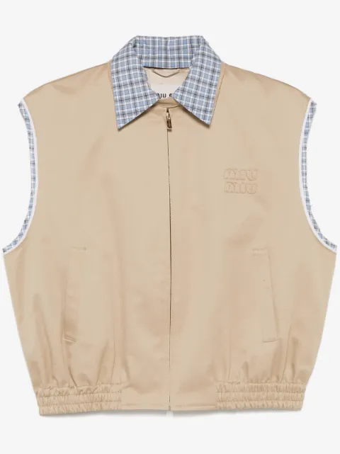 Miu Miu logo-embroidered gilet