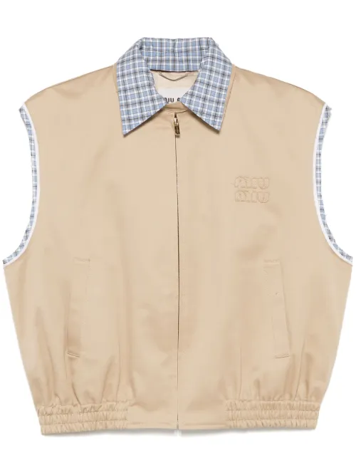 Gilet à logo brodé - Miu Miu - Modalova