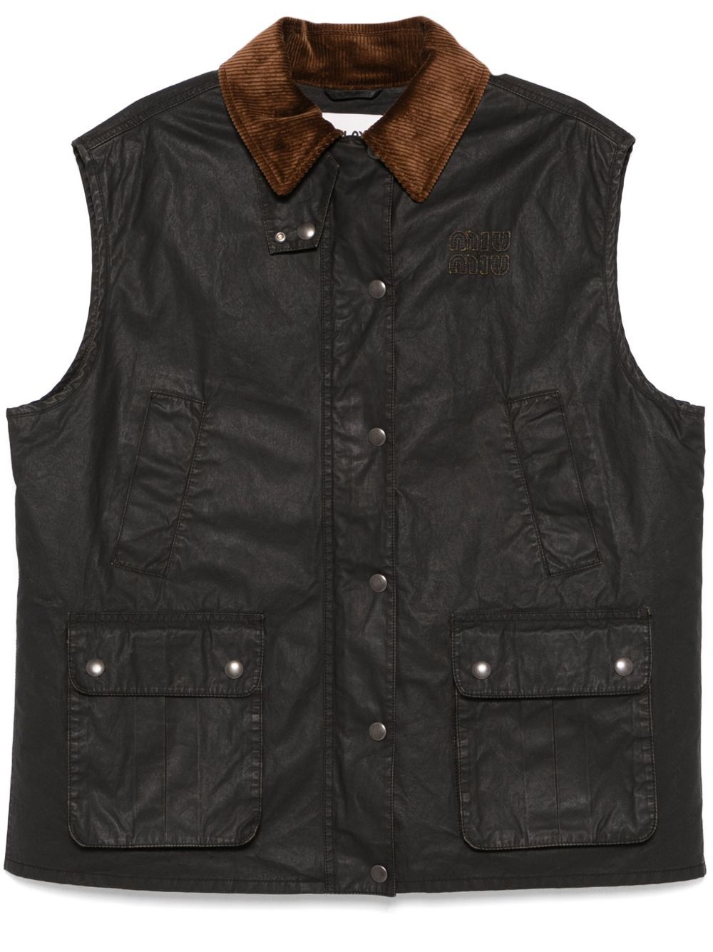 MIU MIU LOGO-EMBROIDERED GILET