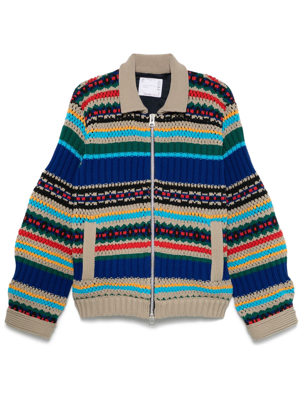 sacai knitted jacket - Brown