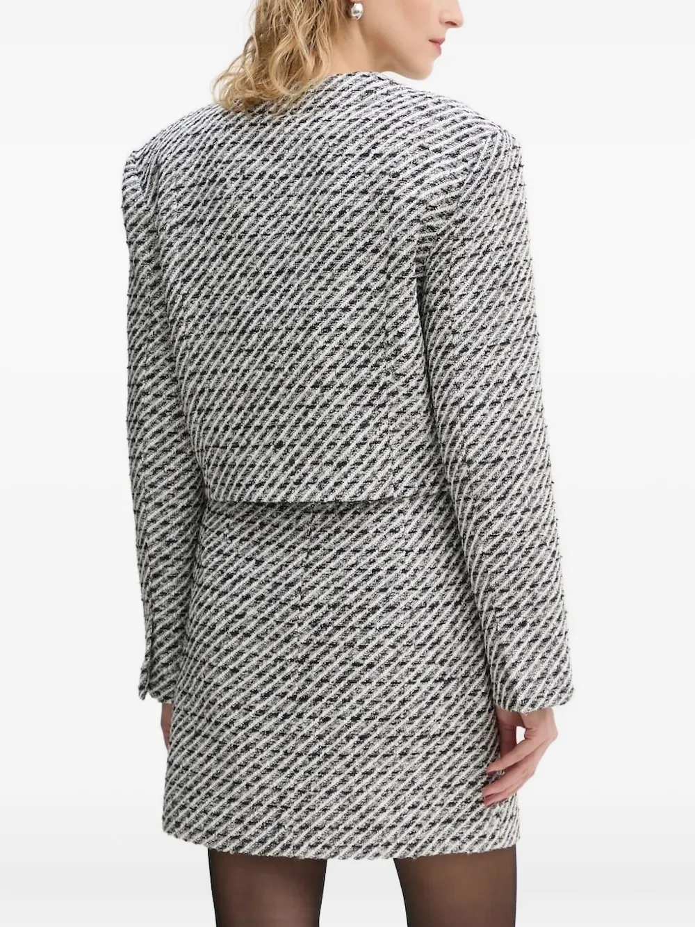 Gestuz Tweed Button-detailed Jacket In Gray