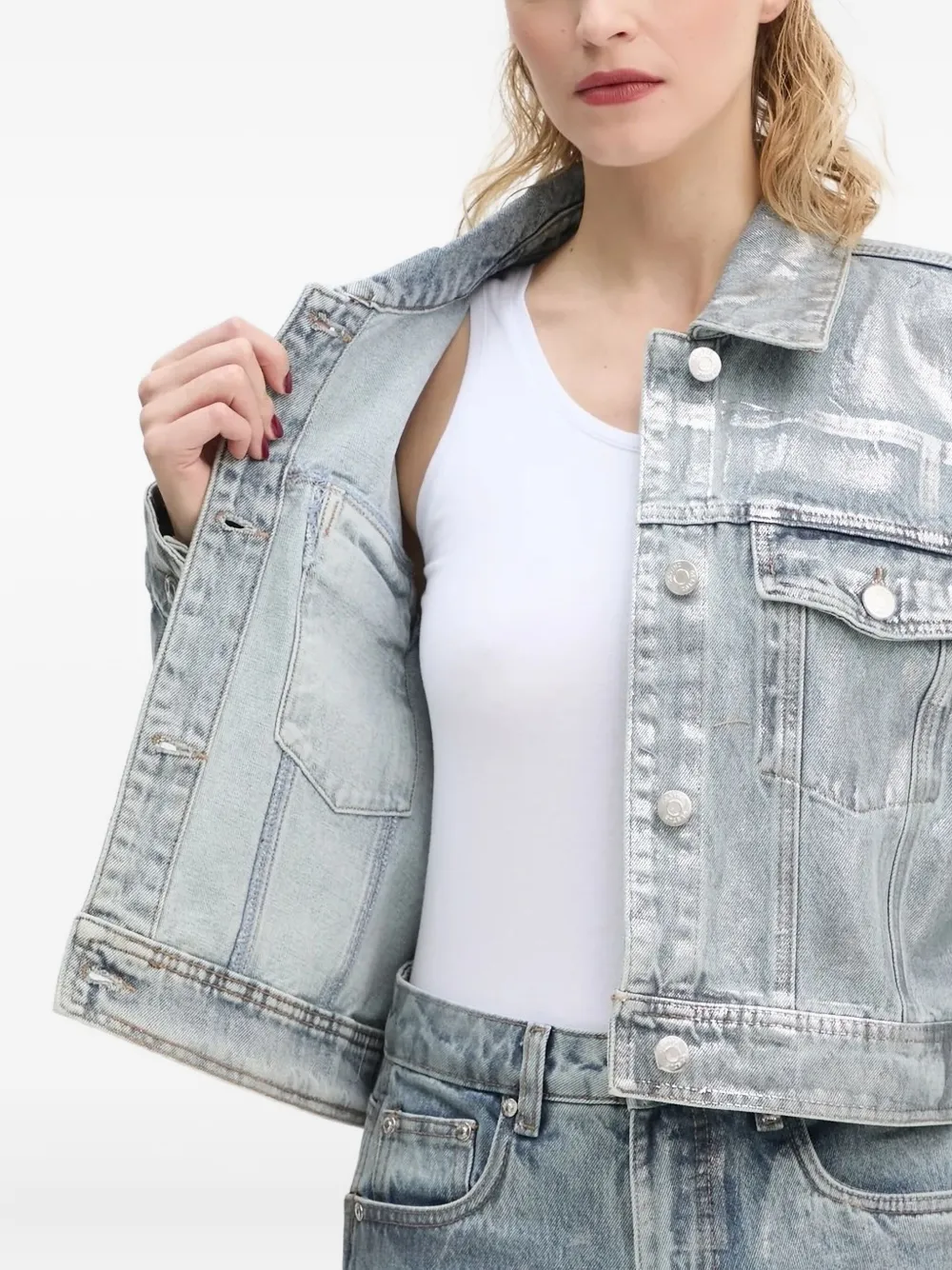 Gestuz Jack met metallic-effect Blauw