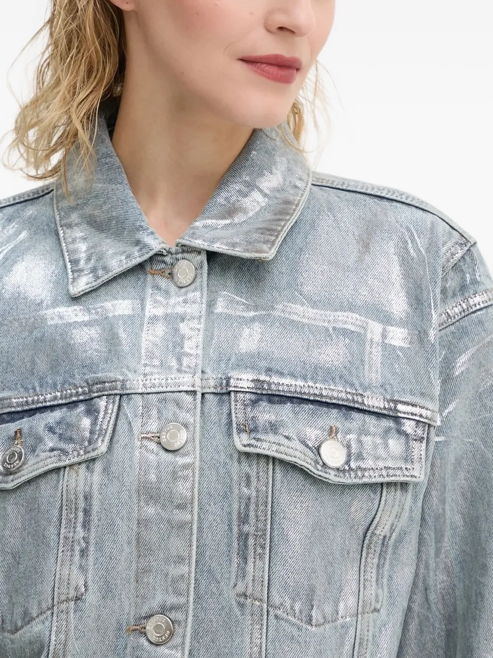 Gestuz Jack met metallic-effect Blauw