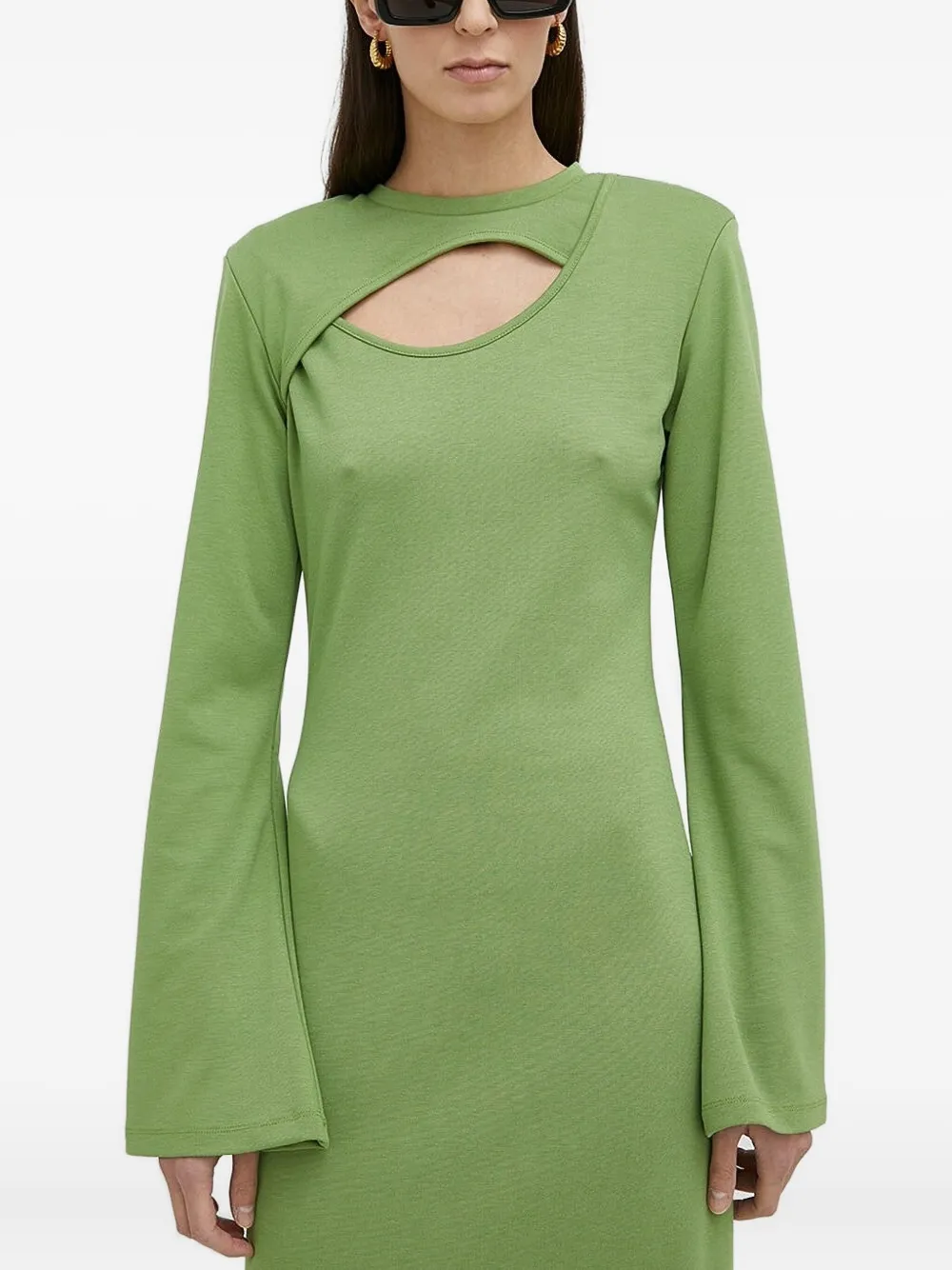 Gestuz cut-out long-sleeve dress | Green | Image 1