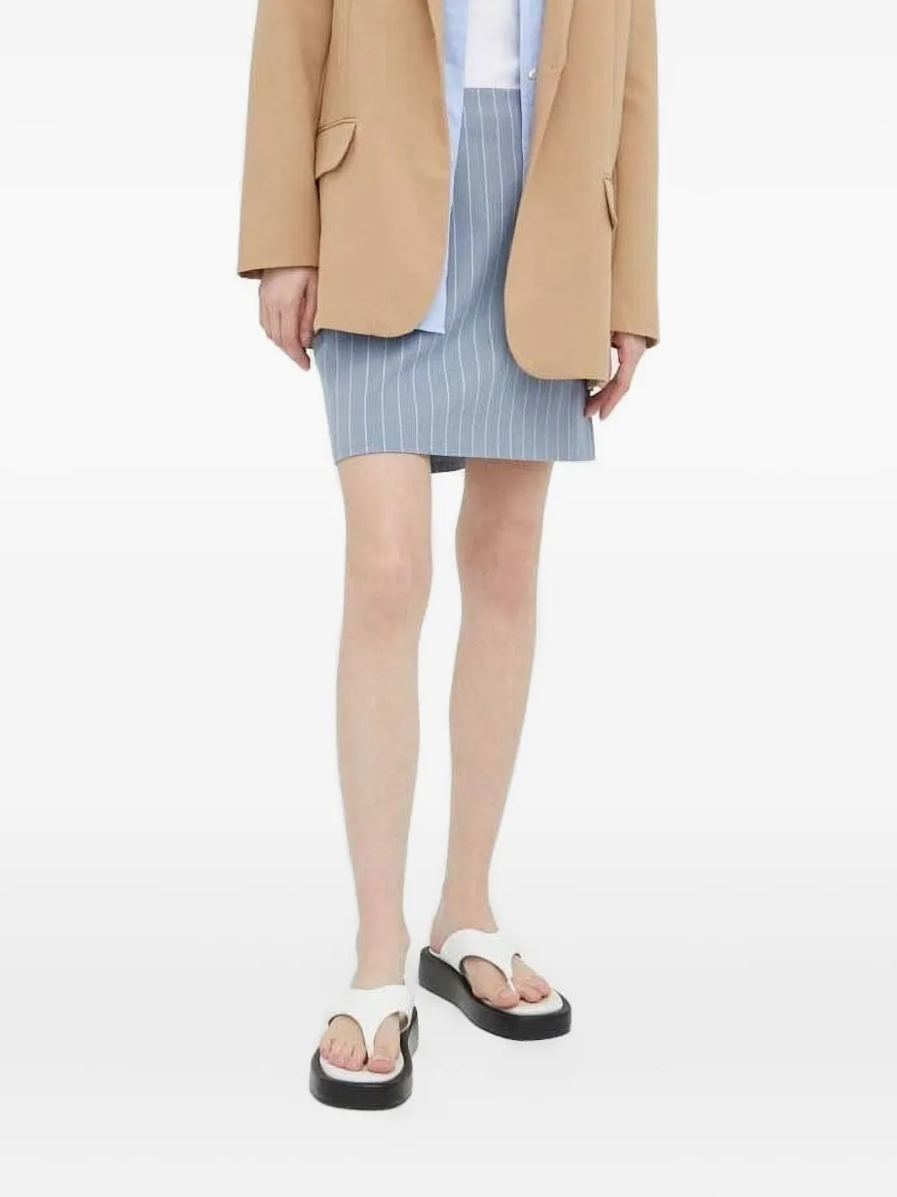 Gestuz Pinstripe Mini Skirt In Blue