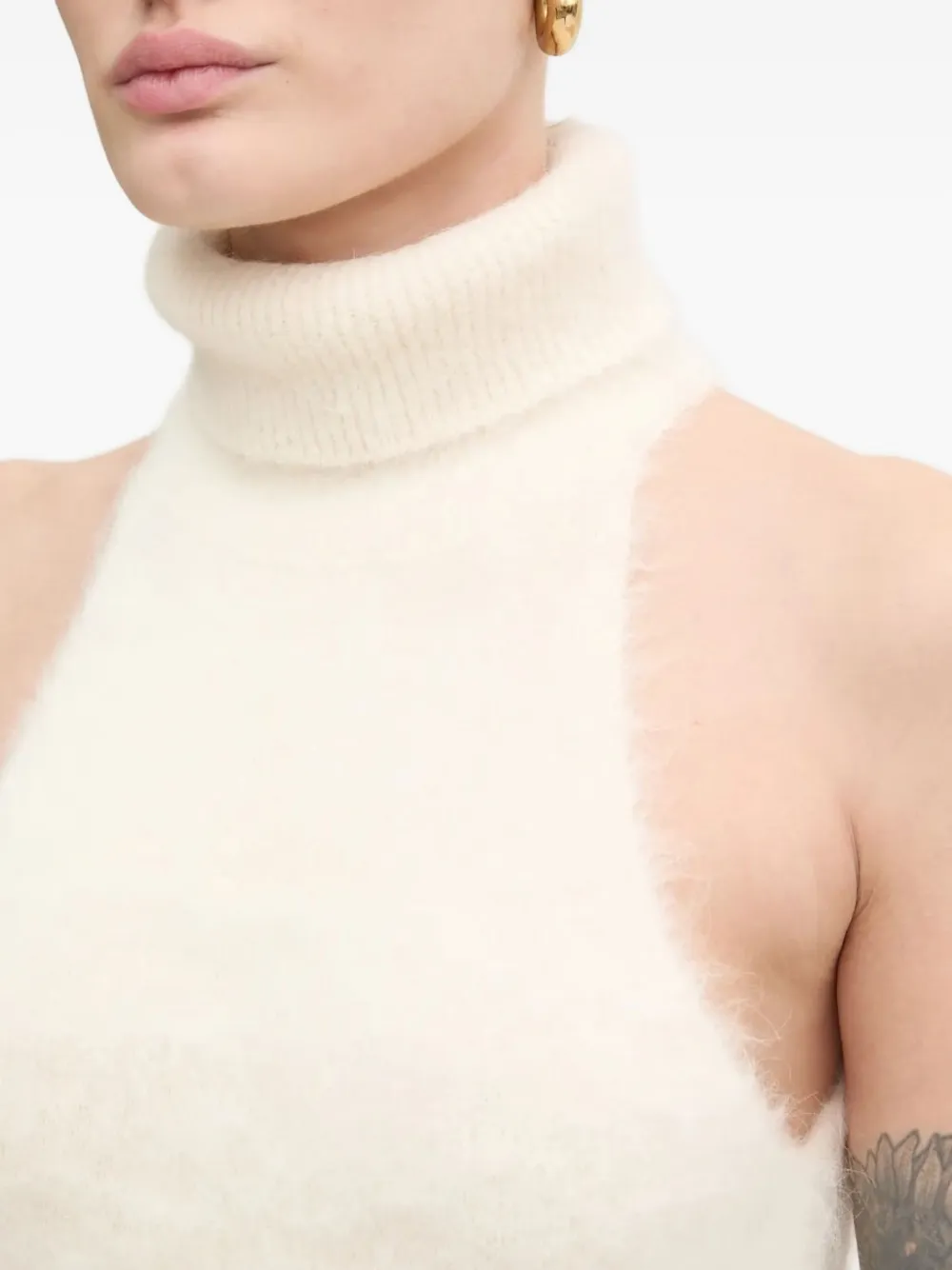 Gestuz Gebreide tanktop met halternek Wit