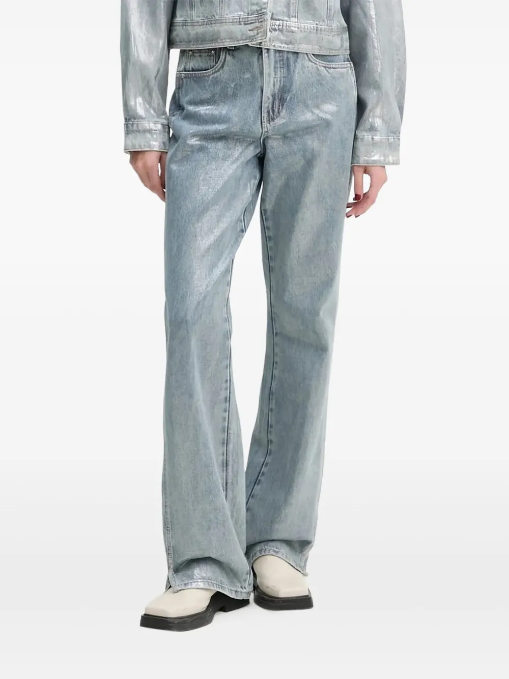Gestuz Jeans met metallic afwerking Blauw