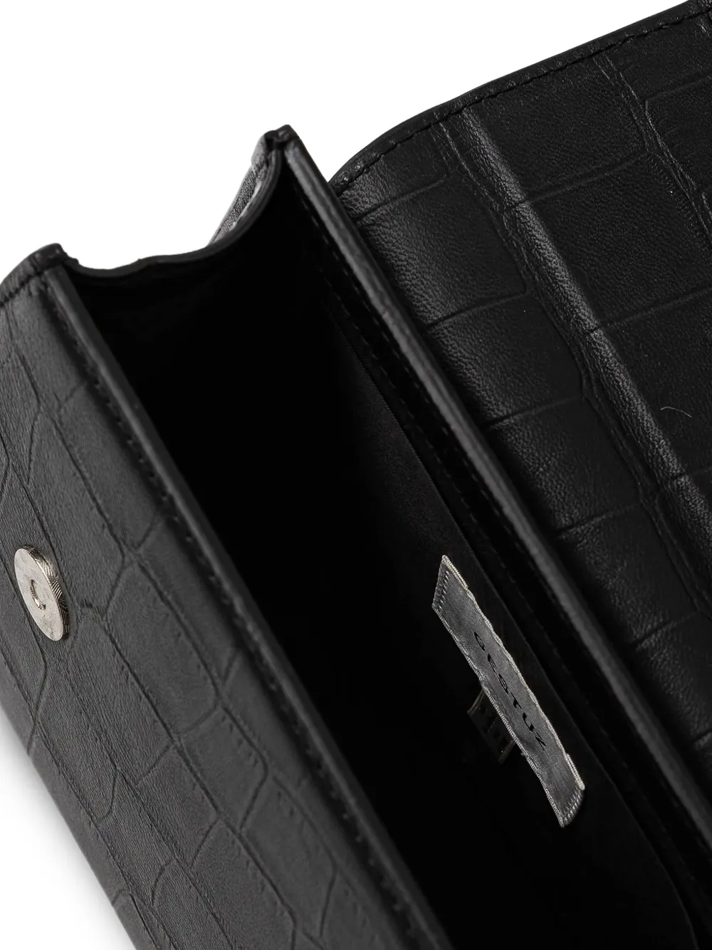 Gestuz Crocodile-embossed Tote Bag In Black