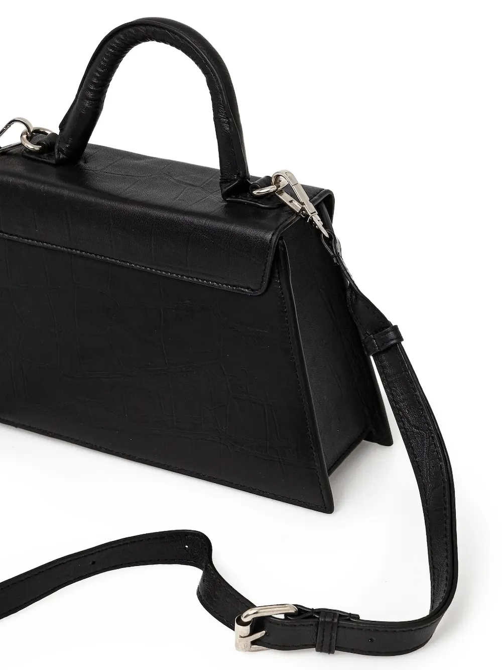 Gestuz Crocodile-embossed Tote Bag In Black