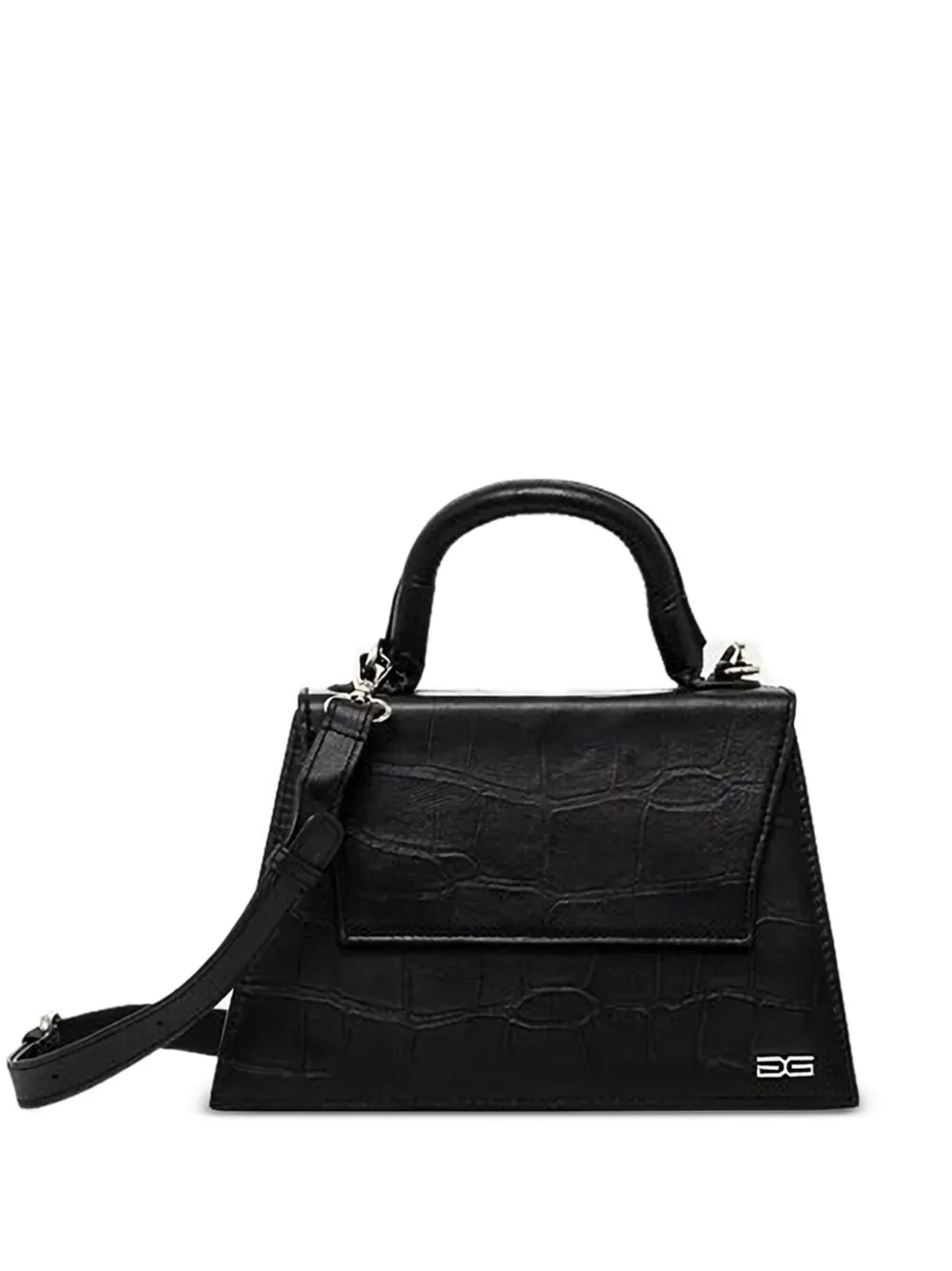Gestuz Crocodile-embossed Tote Bag In Black