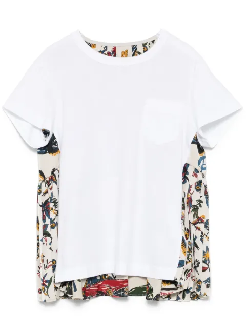 sacai plissé-details T-shirt