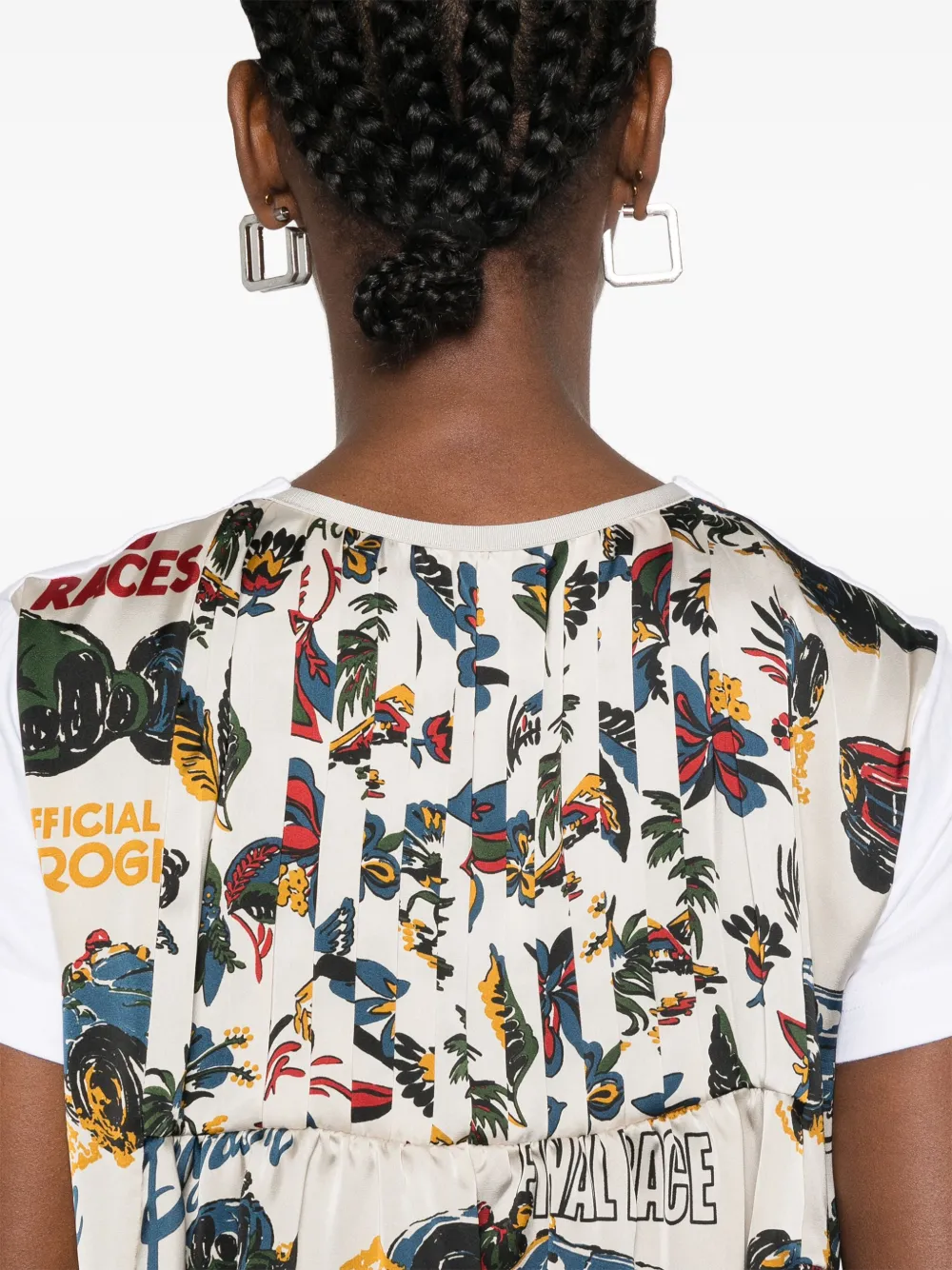 sacai T-shirt met geplooid detail Wit