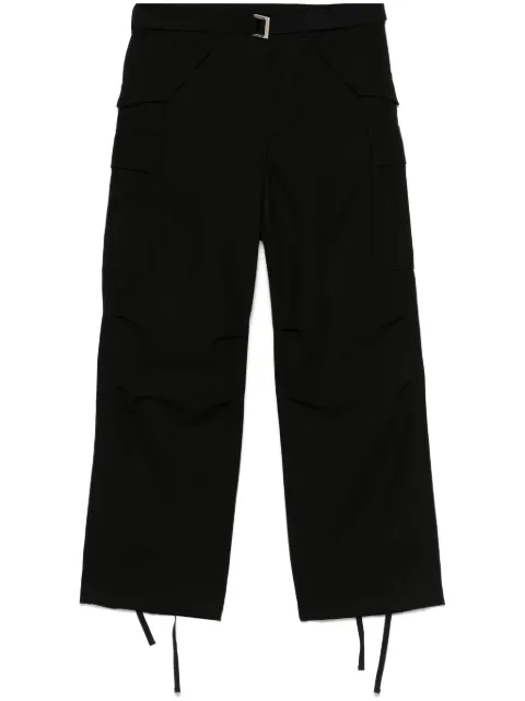sacai pantalones cargo con cinturón