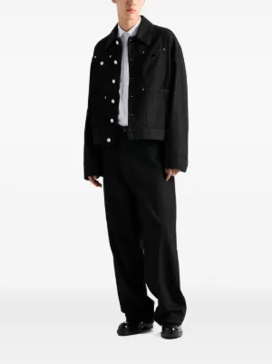 【PRADA】ロゴパッチ クロップド デニム ジャケット☆SALE中 Prada - デニム ジップアップ ジャケット | HBX - ハイプ