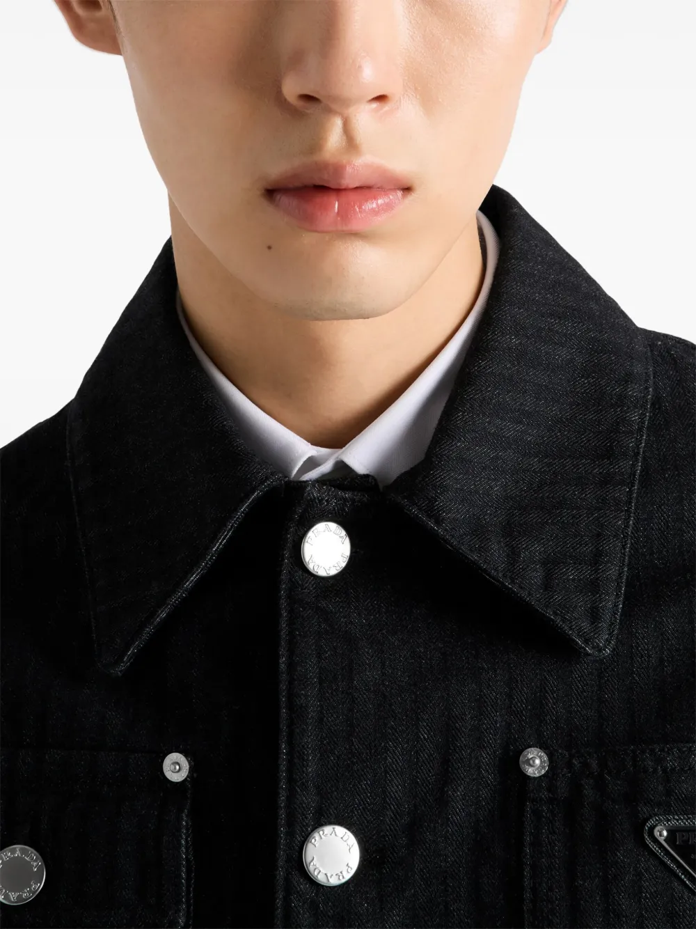 Prada デニムジャケット | ブラック | FARFETCH JP Prada デニムジャケット | ブラック | FARFETCH JP