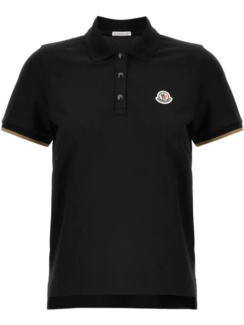 Moncler polo à patch logo - Noir - Moncler - Modalova