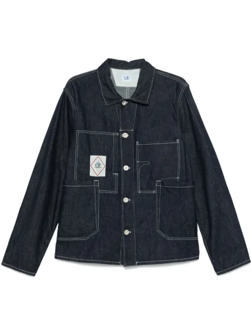 Veste en jean à patch logo - C.P. Company - Modalova