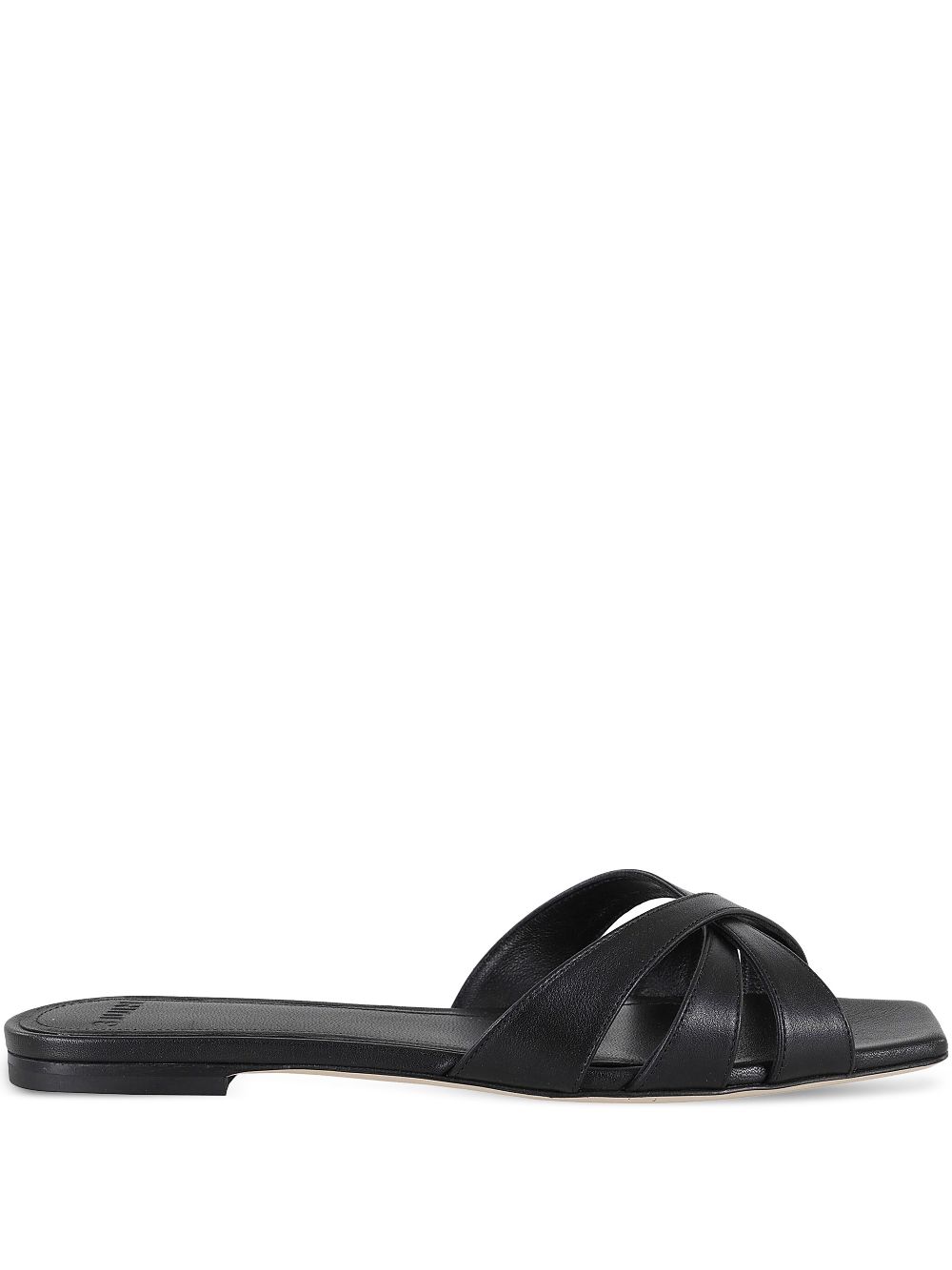 3juin leather slides - Black