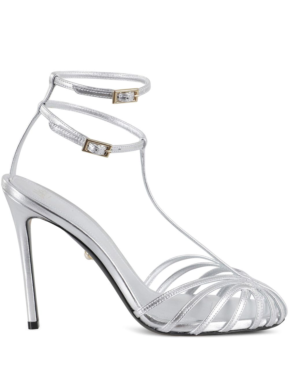 Alevì 110mm caged sandals - Silver