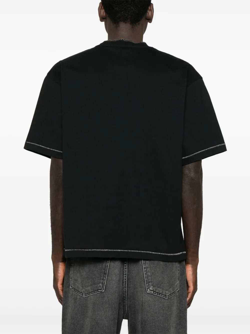 Shop Axel Arigato Decorative-stitching T-shirt In Black