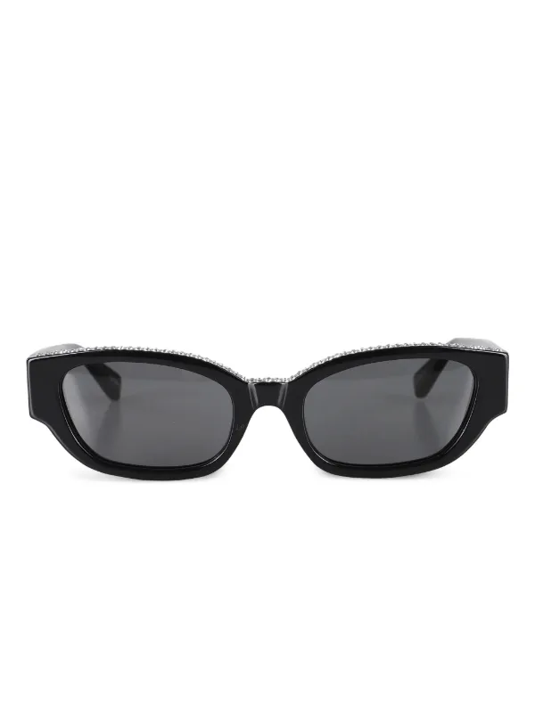 Magda Butrym Crystal Embellished Sunglasses in Black