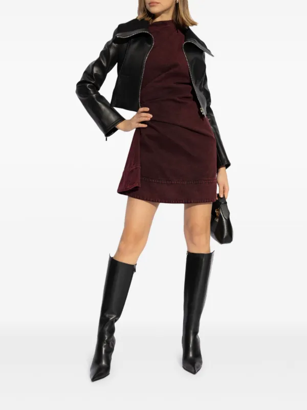 Alexander McQueen Asymmetric Denim Mini Dress | Red | FARFETCH Alexander McQueen Asymmetric Denim Mini Dress | Red | FARFETCH