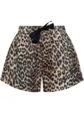 GANNI leopard-print shorts - Brown