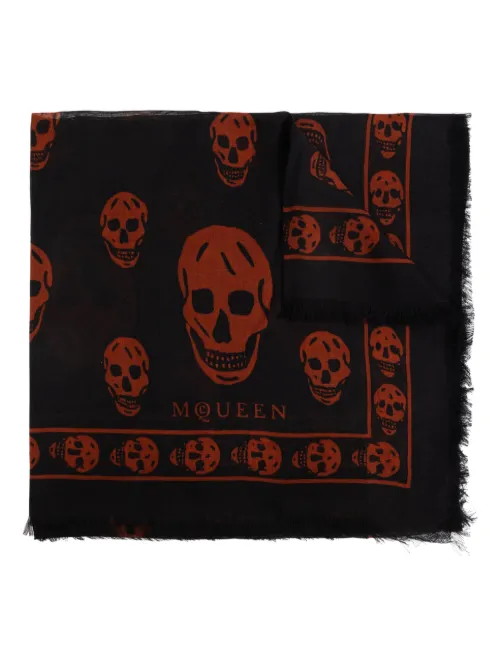 Foulard à imprimé tête de mort - Alexander McQueen - Modalova