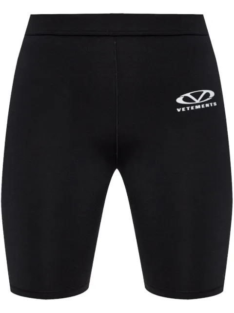 VETEMENTS logo-print track shorts