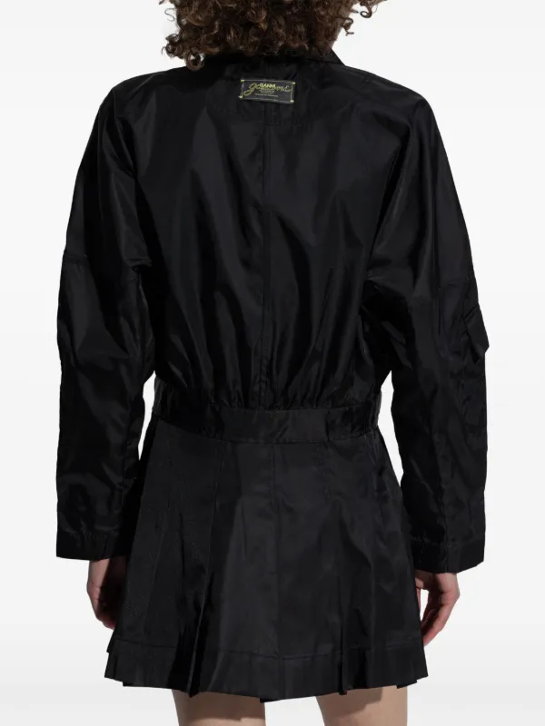 Ganni レディース ボンバージャケット Black Black Twill Oversized Short Bomber Jacket | GANNI US