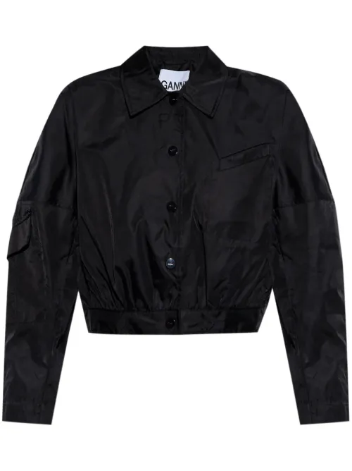 Veste bomber à logo appliqué - GANNI - Modalova