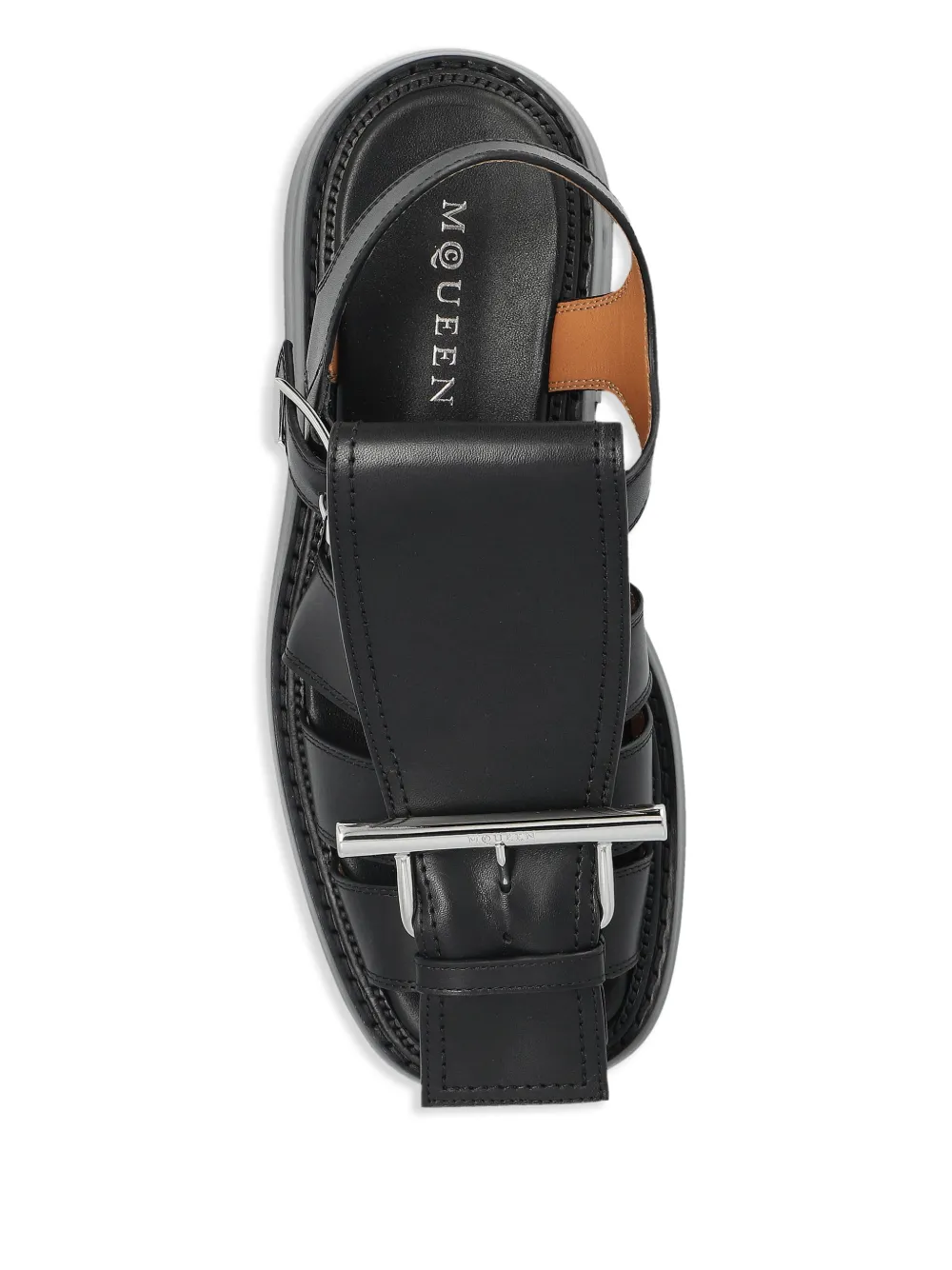 Alexander McQueen leather sandals Black