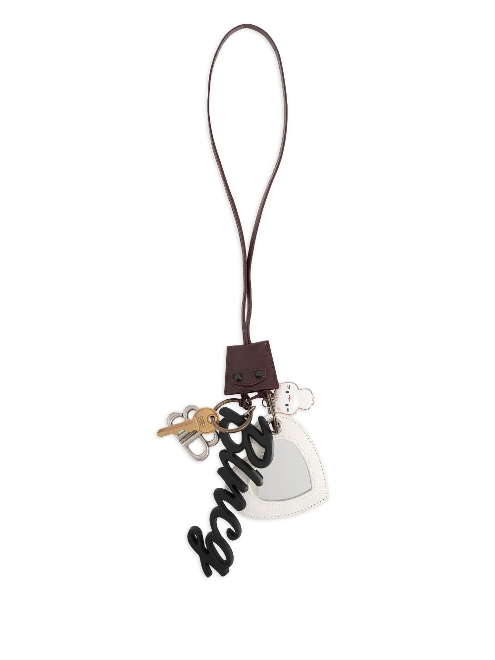 Balenciaga multi-plaque bag charm - Brown