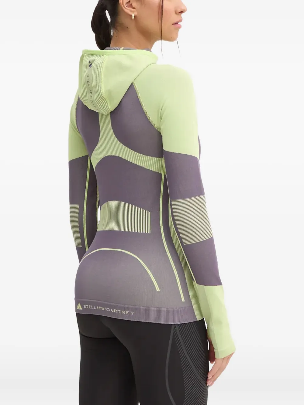 Adidas By Stella Mccartney Hooded Seamless Top In Green