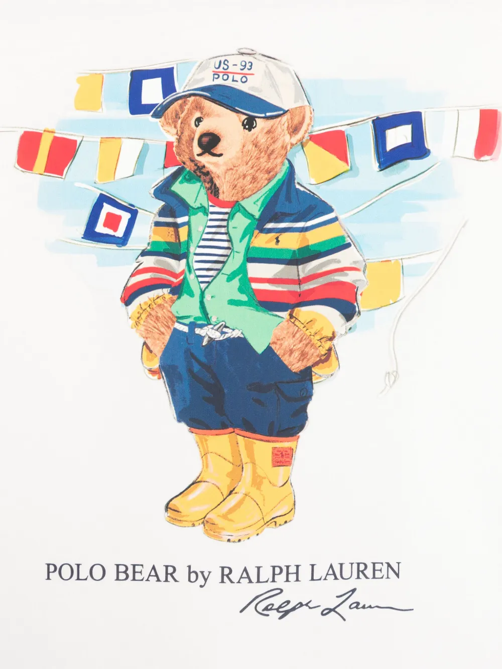 POLO RALPH LAUREN KIDS T-shirt met teddybeerprint Wit