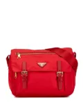 Prada Pre-Owned 2013-2024 Saffiano Trimmed Tessuto Zip Double Buckle Messenger Bag crossbody bag - Red