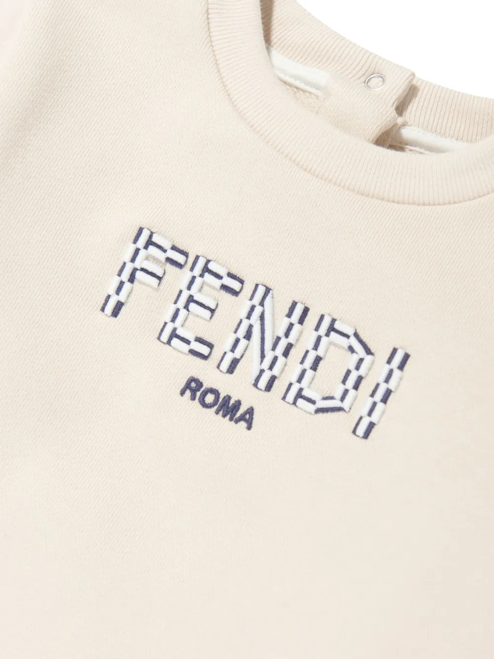 Fendi Kids Sweater met logoprint Beige