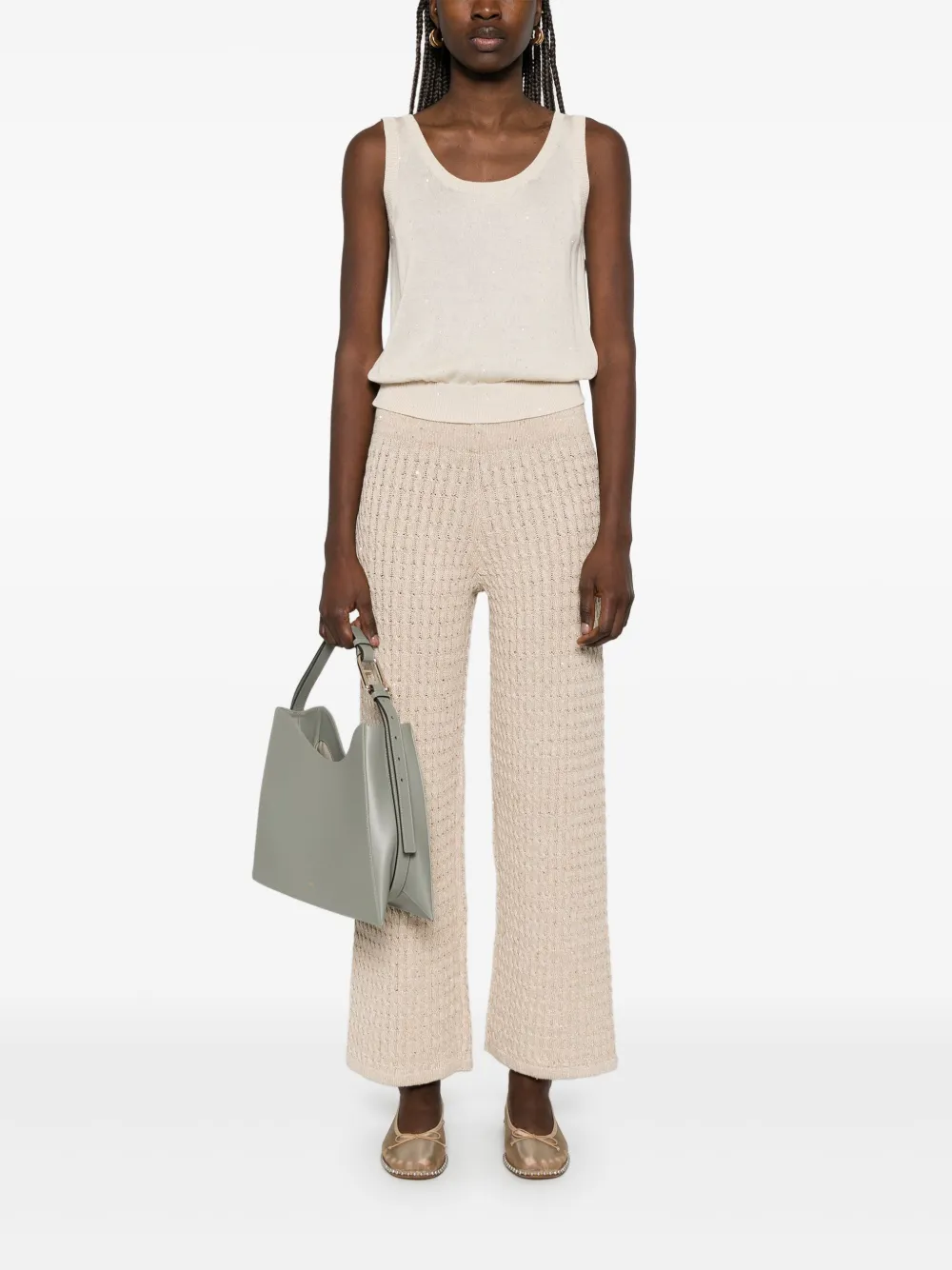 Eleventy Gebreide broek - Beige