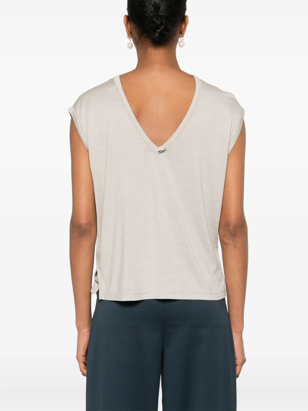 Herno Tanktop met logoplakkaat Beige