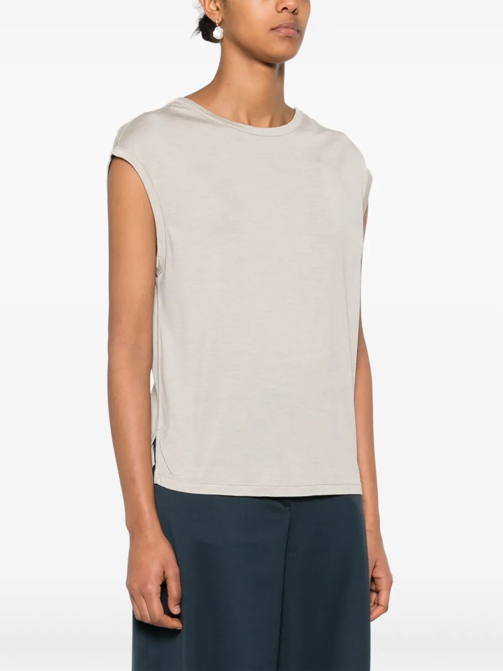Herno Tanktop met logoplakkaat Beige