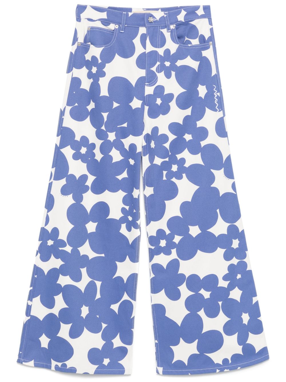 Marni floral-print trousers - Blue