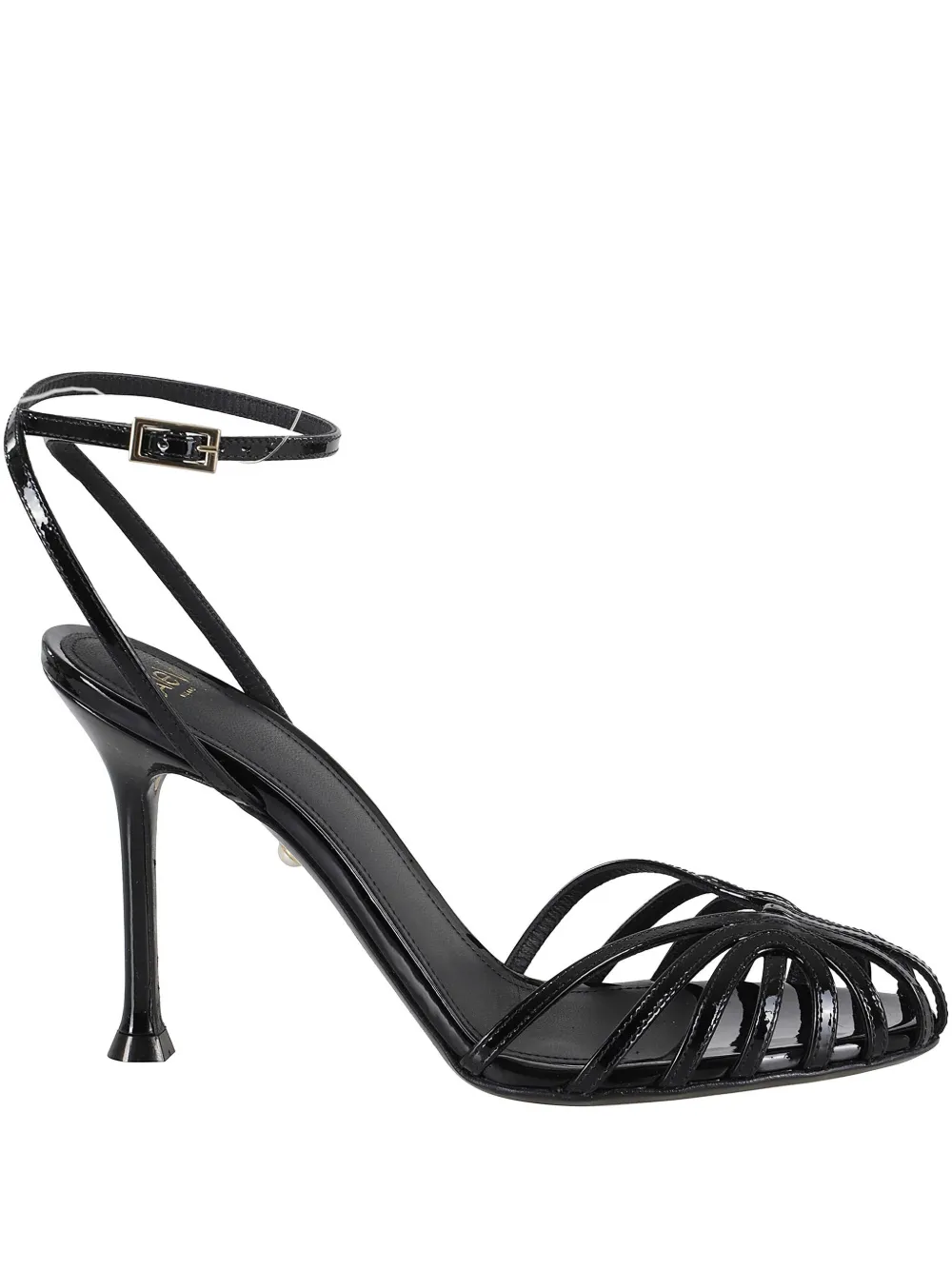 Alevì Patent Leather Ally Heeled Sandals 75 In Black