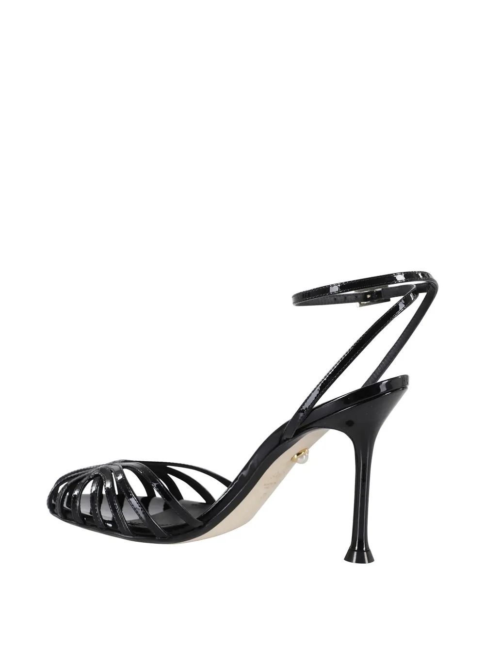Alevì Patent Leather Ally Heeled Sandals 75 In Black