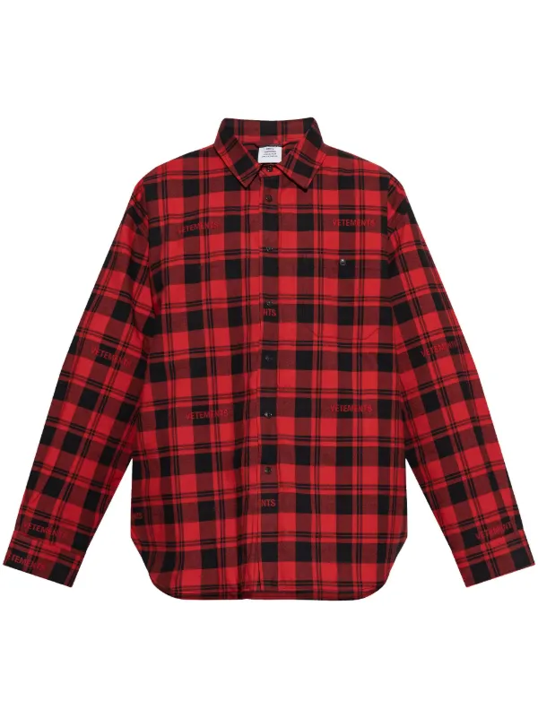 VETEMENTS チェック シャツ | レッド | FARFETCH JP