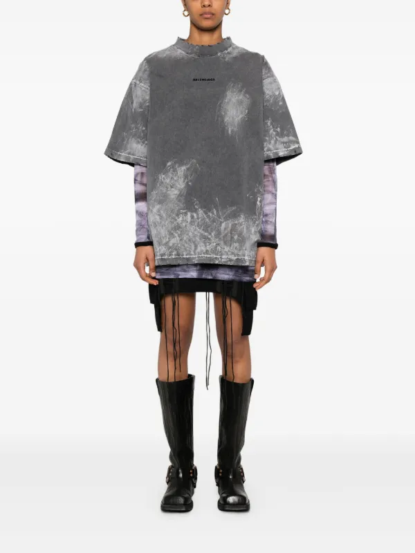 Balenciaga faded-effect T-shirt | Grey | FARFETCH
