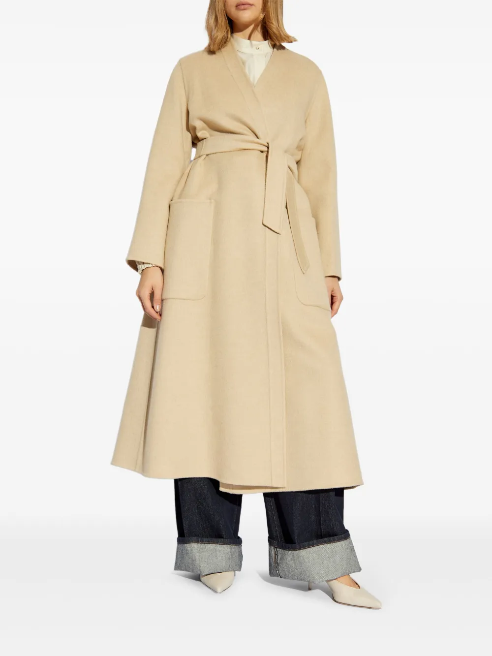 Max Mara Jas met ceintuur Beige
