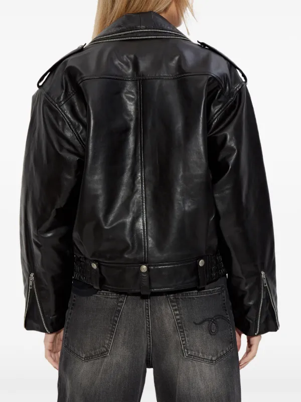 R13 Motorcycle zip-collar Jacket | Black | FARFETCH