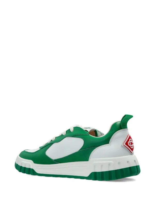 【関税込み】Casablanca グリーン＆ホワイト Court スニーカー Mens Court Green & White Sneaker | Casablanca Paris