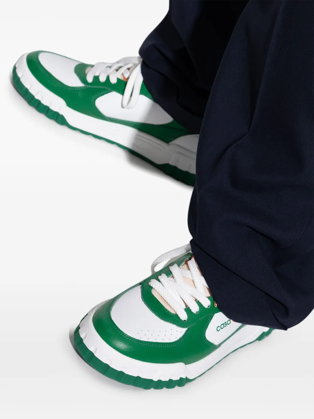 【関税込み】Casablanca グリーン&ホワイト Court スニーカー Casablanca Court Sneakers | White | FARFETCH