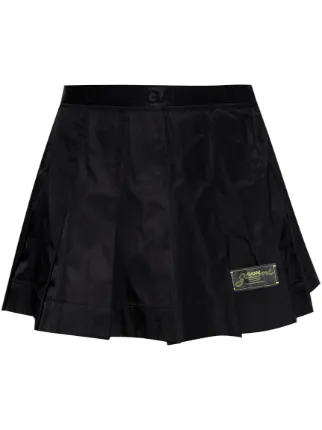 GANNI ガニー プリーツスカート ミニスカート ブラック ロゴ GANNI プリーツ ミニスカート | ブラック | FARFETCH JP